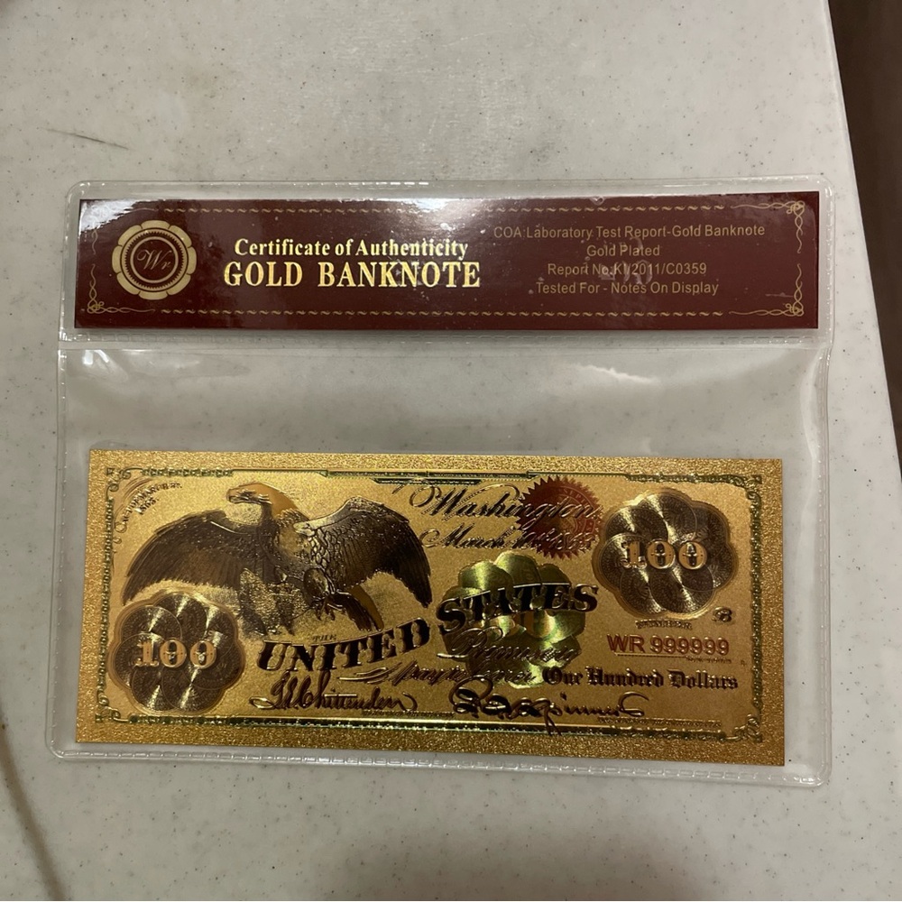 Gold Banknote with Eagle Design - Picture 2 of 4